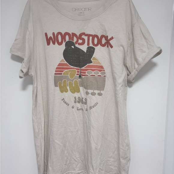 Dreamers Tops - Dreamers Cream Woodstock Graphic Tee